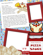Free Pizza Chicken Roll-ups Kids Recipe Card Templates and Photo Memory Pages